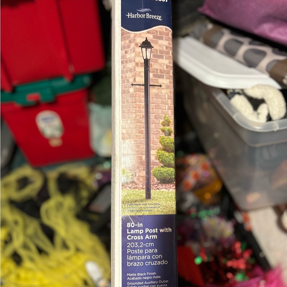 Matte Black Lamp Post with Cross Arm